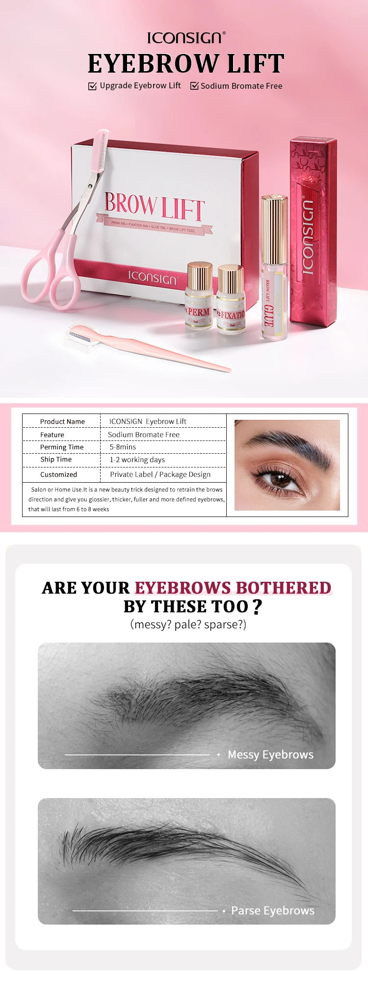 ICONSIGN Eyebrow Lift Professional Brow Lift Kit Brow Perm Eyebrow Kit Brow Makeup Tools Dropshipping Wholesale and Customize