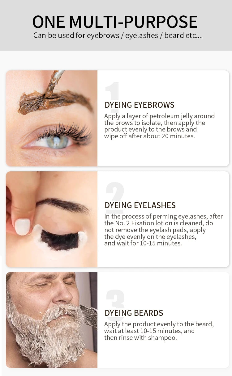 ICONSIGN Lashes Eyebrow Tint Kit Professional Fast Perming Dye Brow Mascara Tattoo Cream Waterproof Long Lasting 60 to 90 Days
