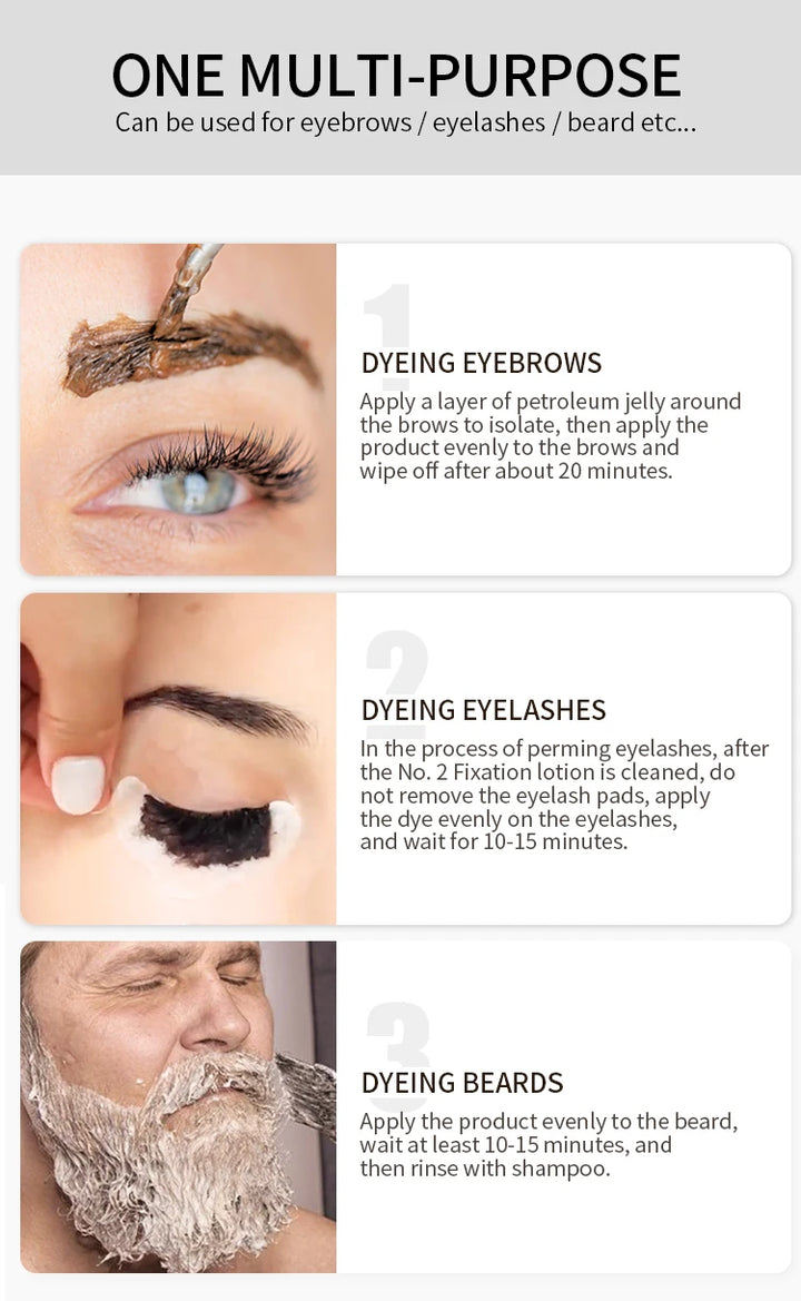 ICONSIGN Lashes Eyebrow Tint Kit Professional Fast Perming Dye Brow Mascara Tattoo Cream Waterproof Long Lasting 60 to 90 Days