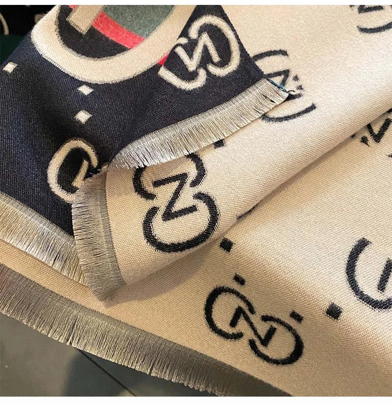 Fashion Double Sides Letters Good Acrylic Cashmere Scarf Shawl Winter Neckerchief Women Summer Travel Cape Wraps Long
