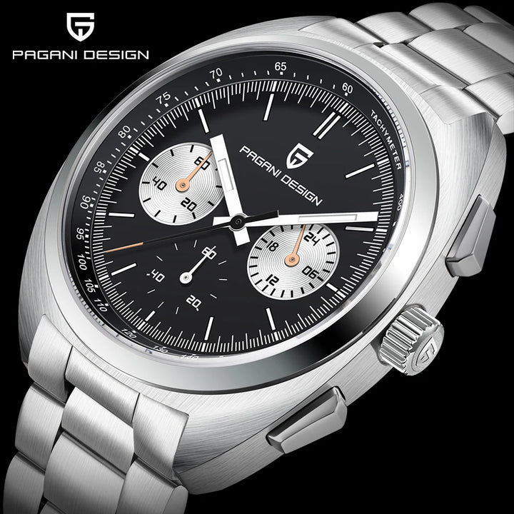 PAGANI DESIGN Men's Watches Luxury Quartz Wrist Watch For Men AR Sapphire Speed Chronograph Retro Dial Clock Reloj Hombre 2023