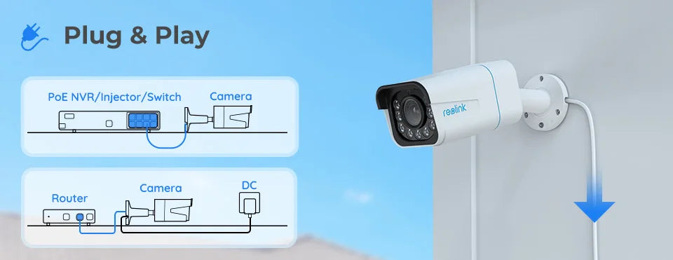 Reolink Smart 4K 8MP PoE Security Camera 5X Zoom 2-Way Audio IP Cam Person/Vehicle Detection Spotlight Surveillance Cameras