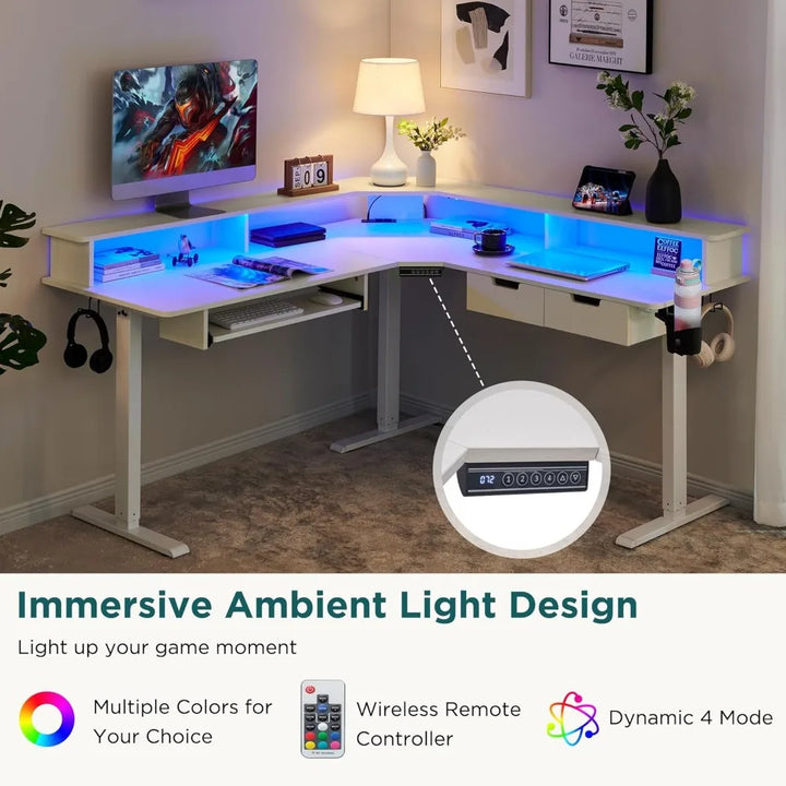 L Shaped Electric Office Desk