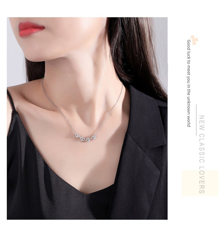 Valentine's Day Sterling Silver Necklace Girl Pendant Clover