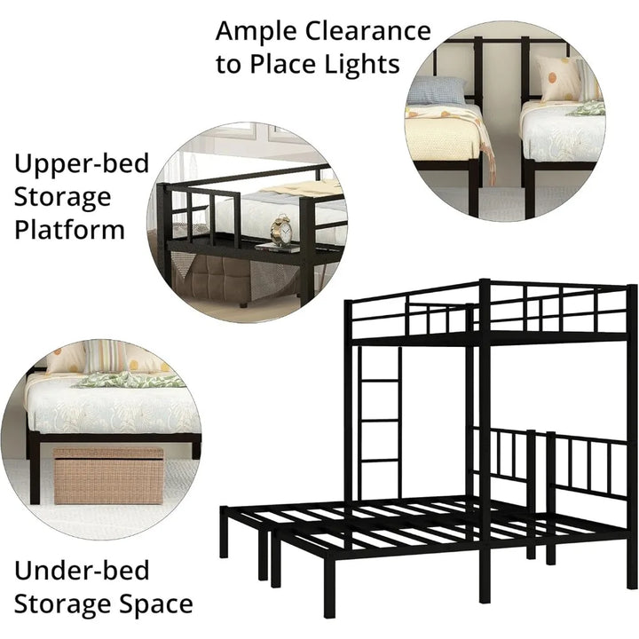 Metal Triple Twin Bunk Bed