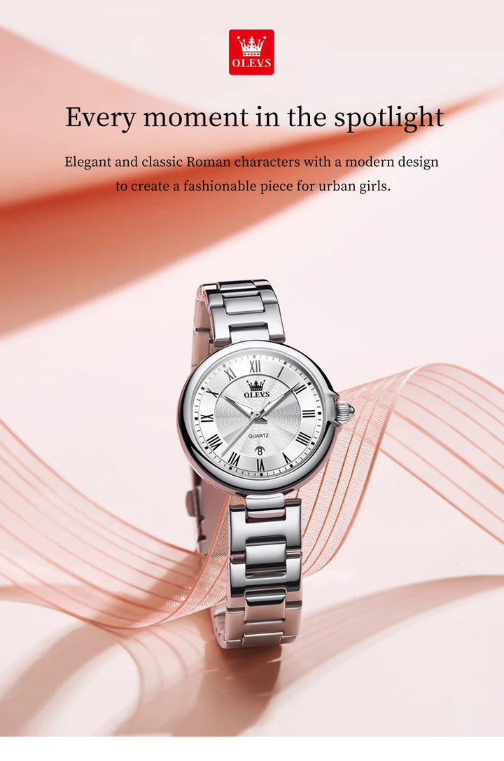 OLEVS 5608 Luxury Brand Women's Watch Classic Fashion Waterproof Luminous Calendar Watch Elegant Quartz Women Watch Reloj Hombre