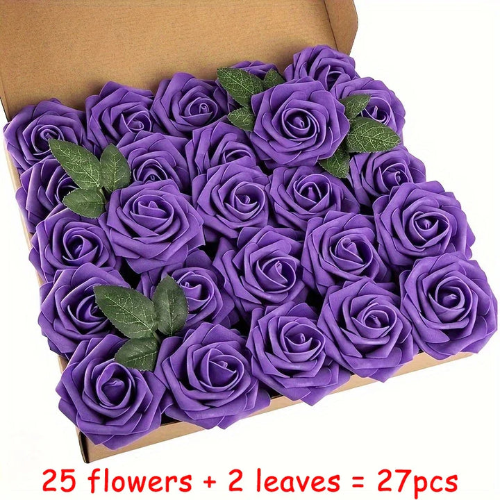 Artificial Roses with Stems