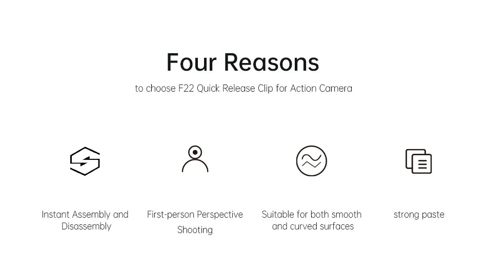 Ulanzi FALCAM F22 Quick Release Ballhead /Quick Release Clip for Gopro Action Camera Sports Camera Quick Mounting