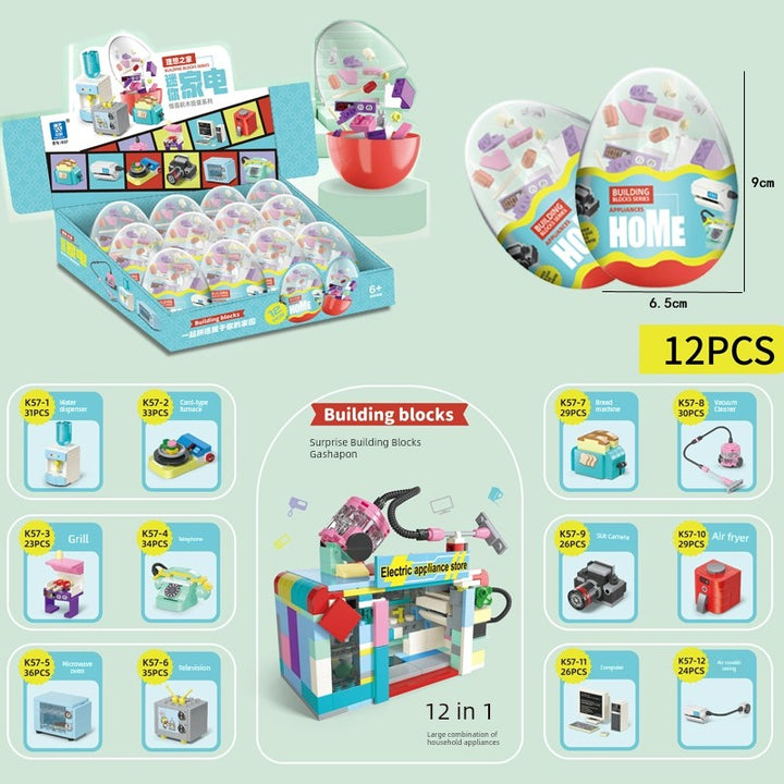 Building Blocks Capsule Toy Funny Blind Box Kindergarten Birthday Small Gift Easter Gift Puzzle Egg Capsule Toy Toy Animal Egg