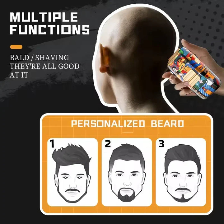 Kemei Professional Electric Hair Clipper Rechargeable Graffiti Pattern Beard Trimmer Men's Shaver KM-MAX2092 KM-MAX5090 KM-1102H