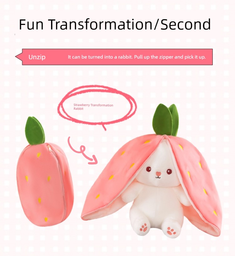 Transformation Rabbit Cute Carrot Birthday Gift Doll