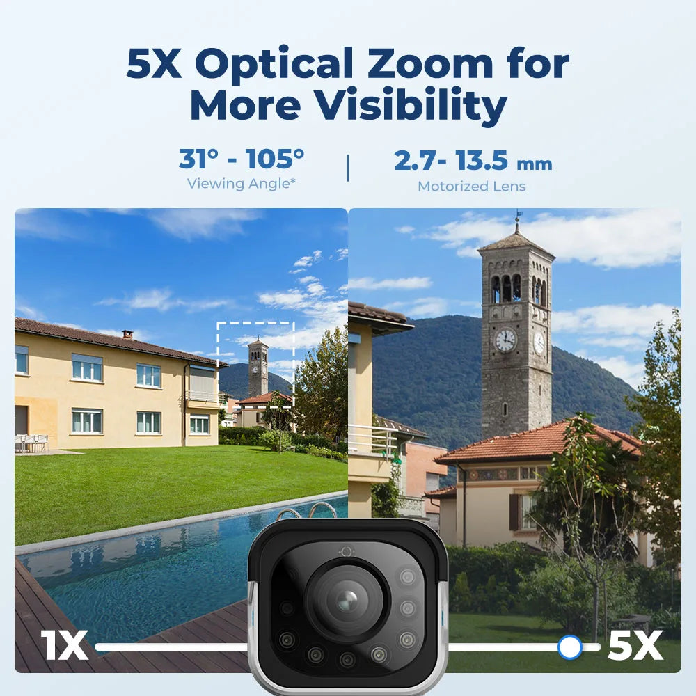 Reolink Smart 4K 8MP PoE Security Camera 5X Zoom 2-Way Audio IP Cam Person/Vehicle Detection Spotlight Surveillance Cameras