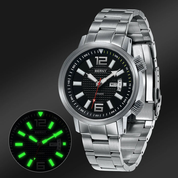 20Bar Diver Automatic Watch For Men Miyota 8205 Super Luminous Sapphire Swim Sport Mechanical Automatic Self Winding Wristwatch