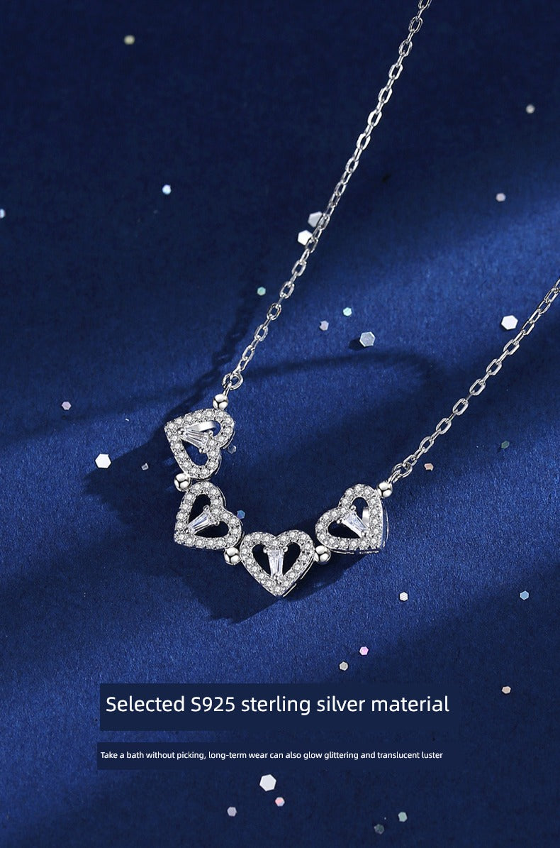 Valentine's Day Sterling Silver Necklace Girl Pendant Clover