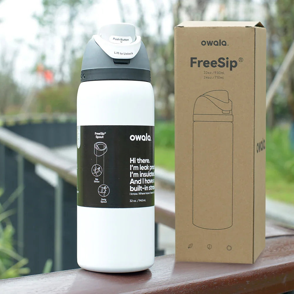 Owala FreeSip Blue Bow Tie Water Bottle
