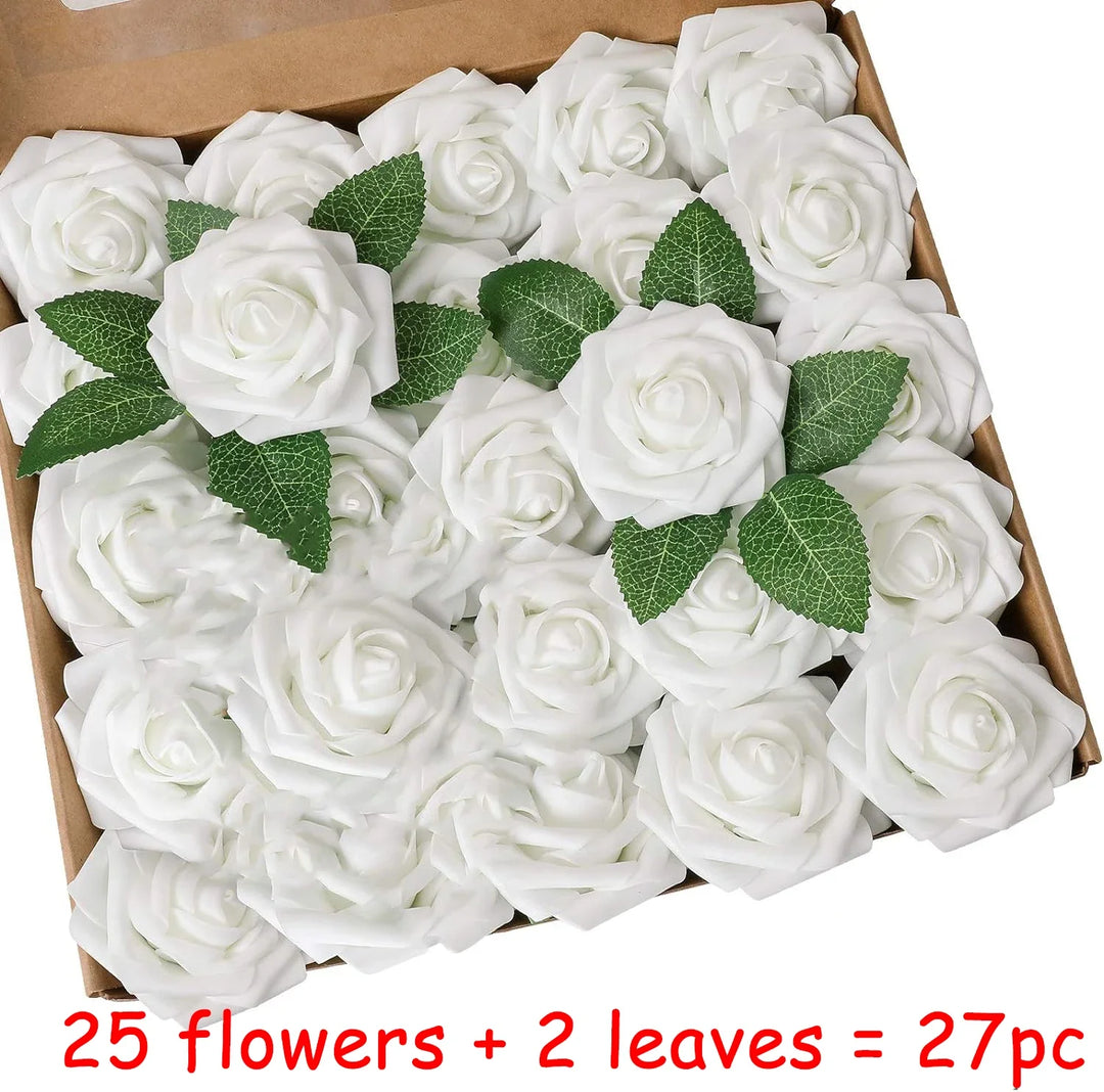 Artificial Roses with Stems