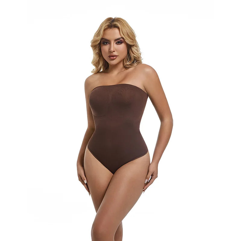 Strapless Bodysuit Women Thongs Shapewear Bustier Tube Tops Tummy Control Body Shaper Waist Trainer Butter Lift Skinny Underwear