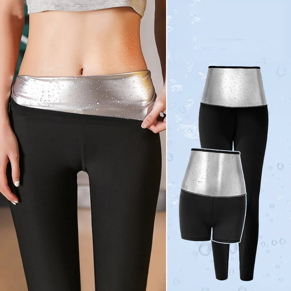 Sauna Sweat Suit Weight Loss Shapewear Shorts Pockets Waist Trainer Body Shaper Sweatsuit Exercise Fitness Gym for Women Girls