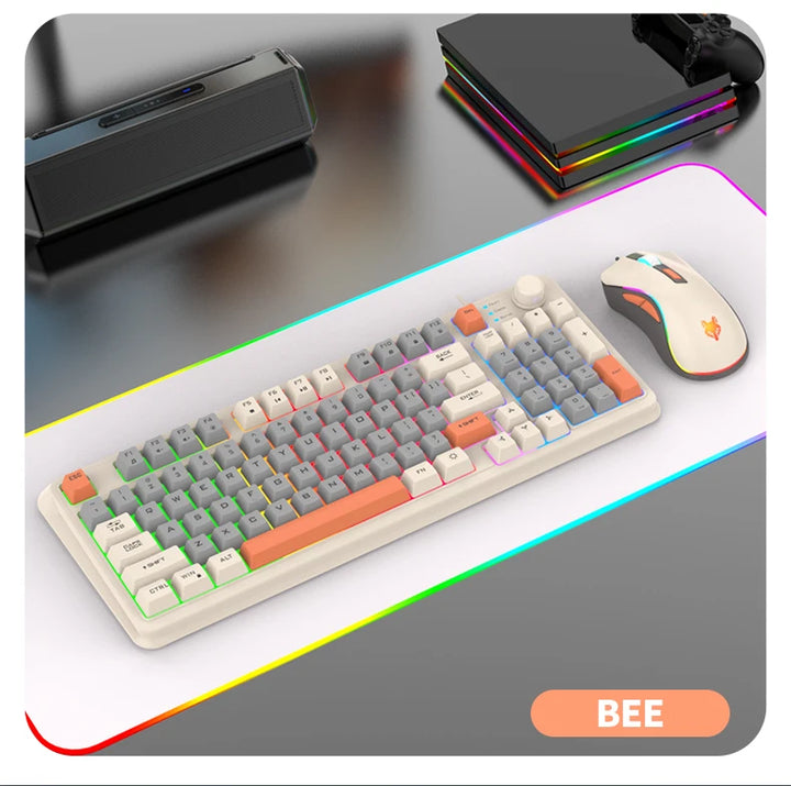 K820 USB Wired Game Keyboard Mouse Set Illuminated Desktop/Laptop Home Office Female Male Keyboard