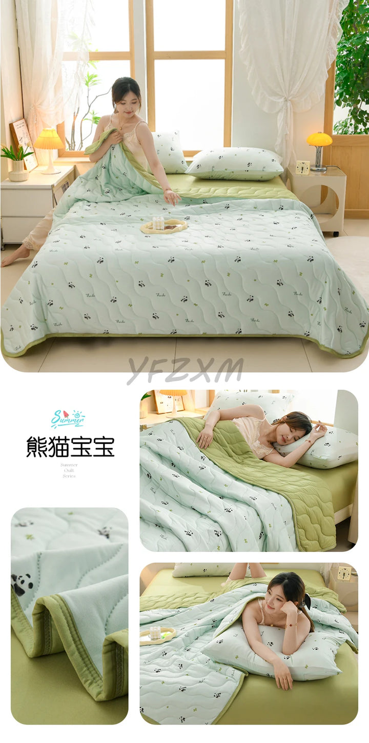 New Florals Spring Summer Blanket for Single Double Soft Skin-friendly Quilt Breathable Comfortable Air Conditioning Comforter