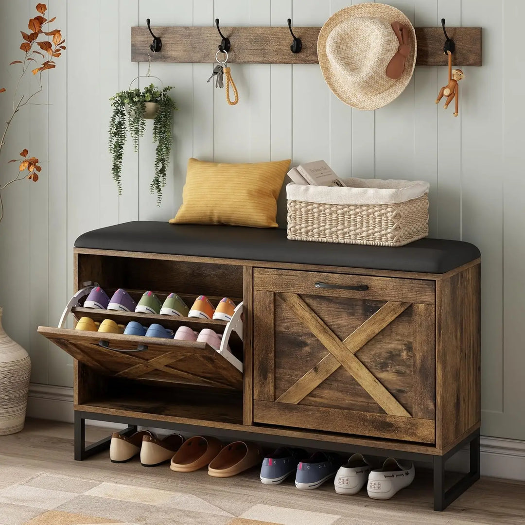 Shoe Cabinet with Flip Drawers