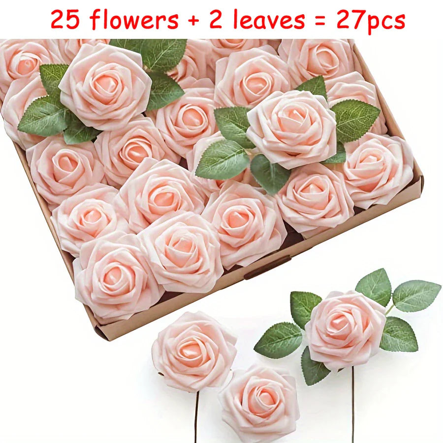 Artificial Roses with Stems