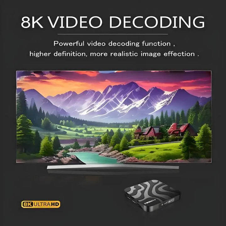 T95 MAX H618 Smart TV Box Android 12 2.4G 5G Dual Wifi Quadcore 1GB/2GB/4GB RAM 8GB16GB32GB64GB 8K HD Media Player Set Top Box