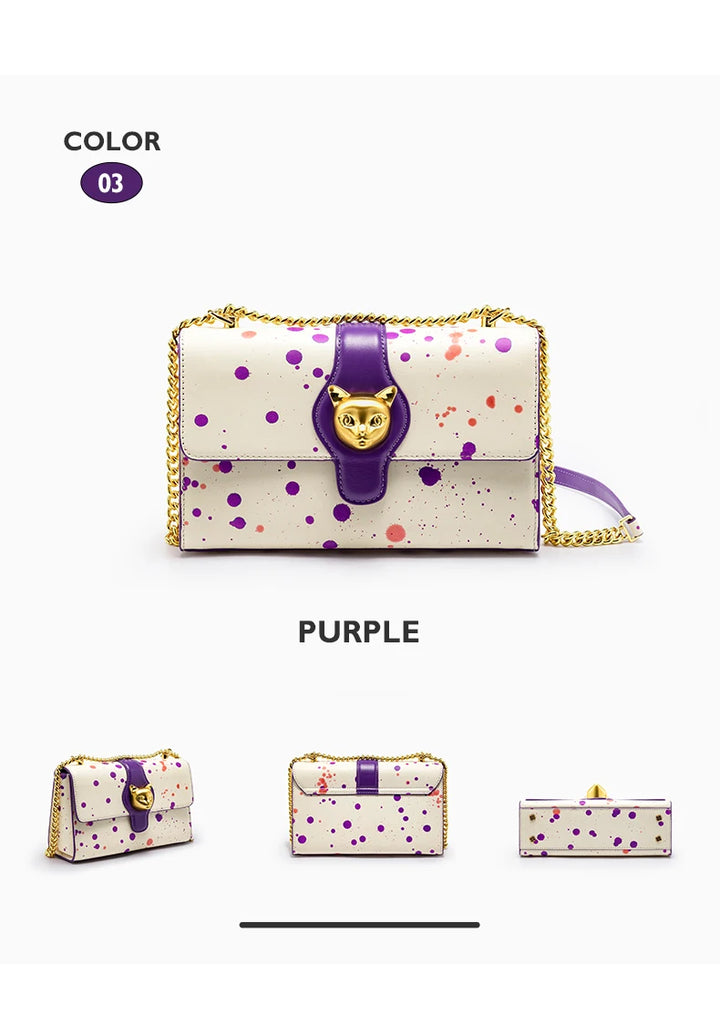 NEW WOMEN'S HANDBAGS BAFELLI 2024 TREND MESSENGER BAGS FOR WOMEN SHOULDER GENUINE LEATHER CAT LUXURY BRAND DESIGNER STYLE