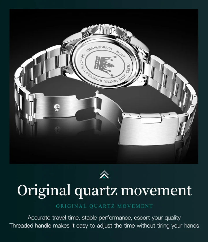 OLEVS Watches For Men Classic with Date Dress Luxury Big Face Waterproof Luminous Men's Wrist Watch Stainless Steel Men Watch