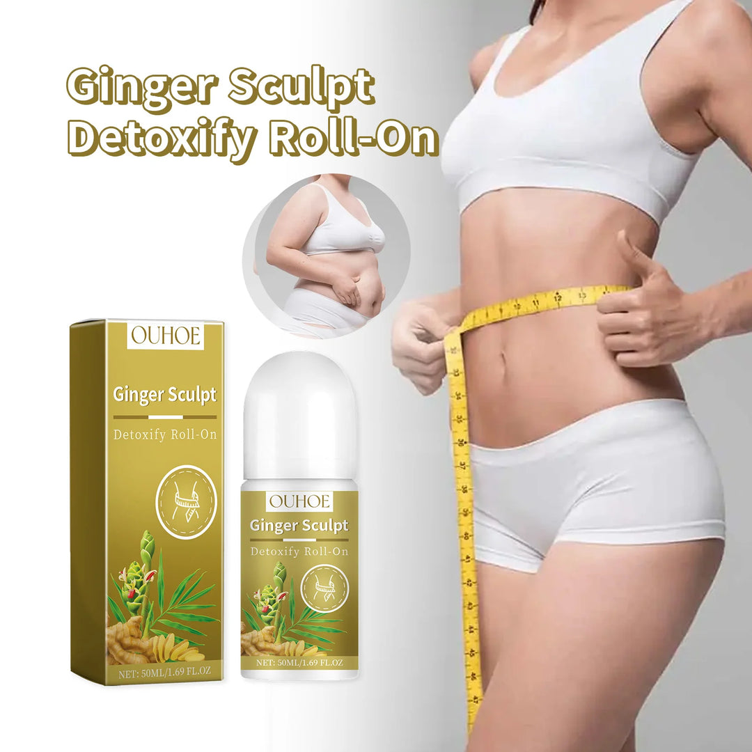 Ginger Sculpt Detoxify Roll-on Ginger Extract Increase Metabolism Promote Fat Burning Moisturizing Skin Care Body Ball Massage