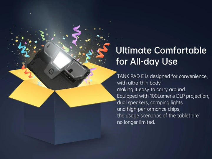Unihertz 8849 TANK PAD E Rugged Tablet with Projector Android 21000mAh 120Hz 50MP Camera 24GB 512GB 66W 10.95 inch Phone Tablet