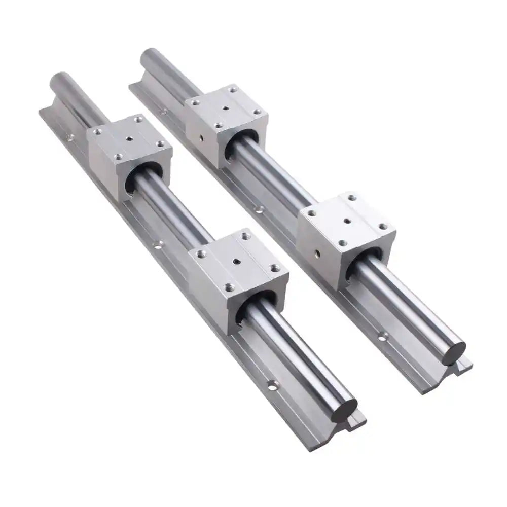 2Set SBR20 SBR 12 SBR25 SBR16 300 400 500 600 800 1000 1200mm Fully Supported Linear Rail Shaft Rod with 4 SBR16UU Block Bearing