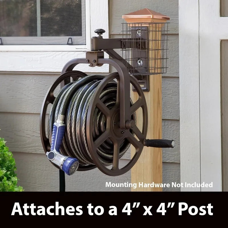 712 Single Arm Navigator Multi-Directional Garden Hose Reel, Holds 125-Feet of, 5/8-Inch, Bronze