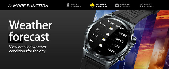 EIGIIS New Smart Watch KE6 1.43" AMOLED Display Men Black Sports Watch KE Series Bluetooth Call Health Monitor IP68 Waterproof