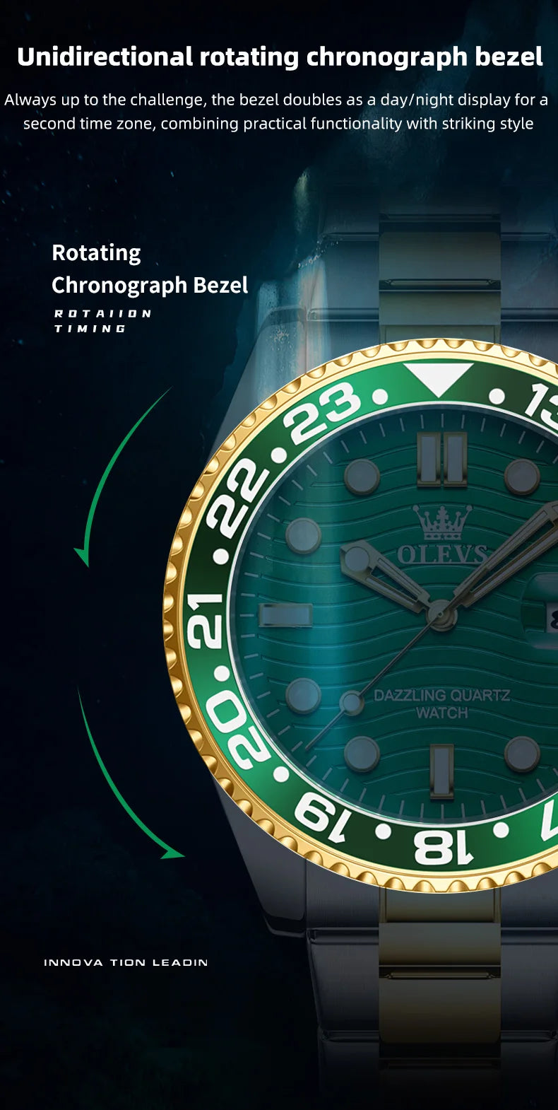 OLEVS Original Brand High Fashion Men's watch WaterproofCalendar Quartz Watch for Male Luminous Stainless Steel Authentic Watch