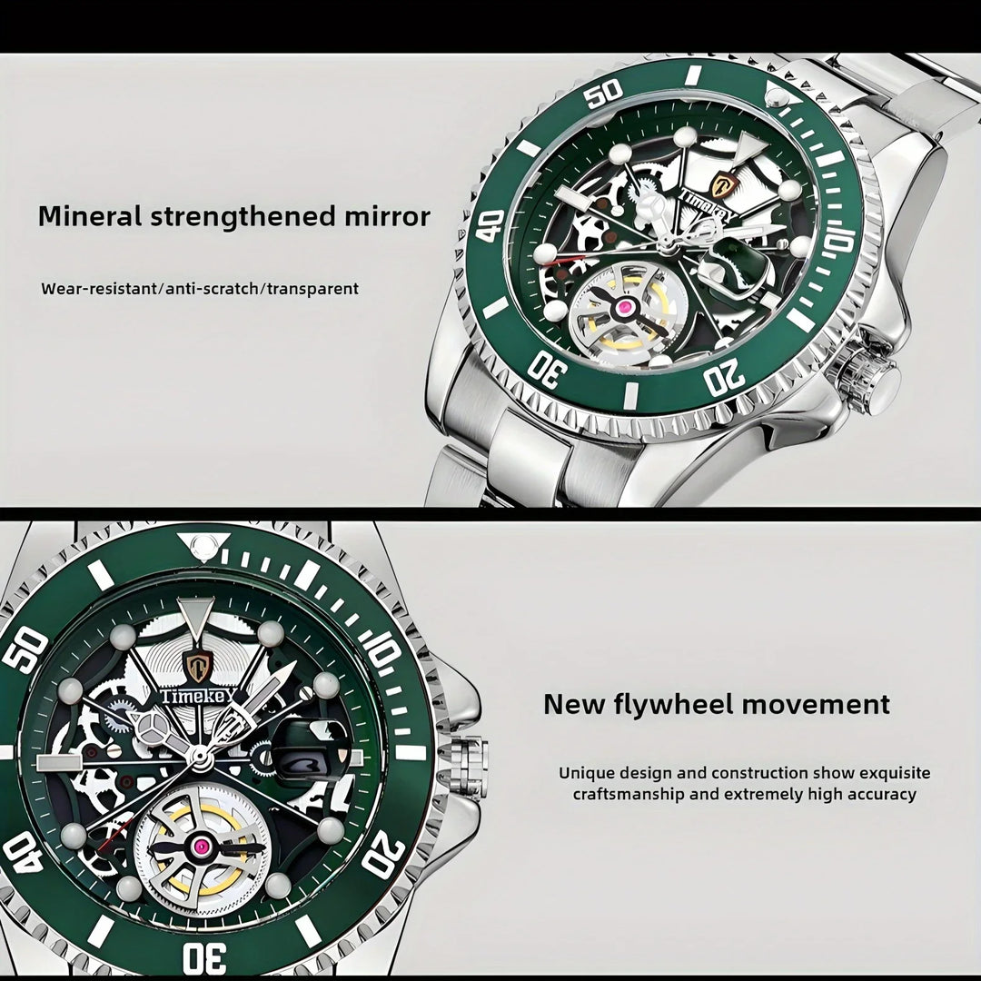 1pc men's quartz watch, mechanical watch shape, big brand design, rotating bezel, business, daily wear. Valentine's Gift