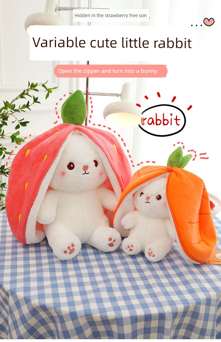 Internet Celebrity Transformed Fruit Plush Toys Strawberry Rabbit