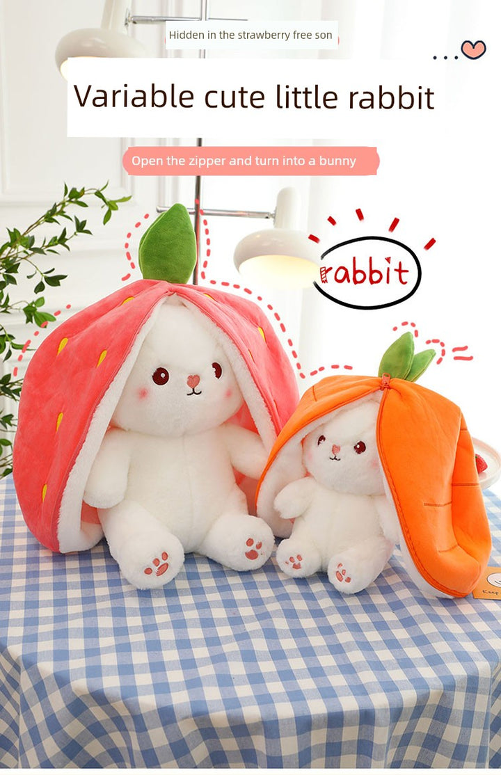 Internet Celebrity Transformed Fruit Plush Toys Strawberry Rabbit