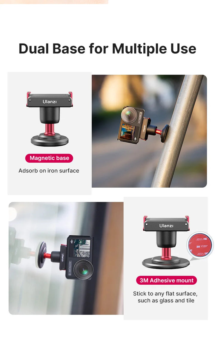 Ulanzi MT-50 Magnetic Tripod for Dji Osmo Action 5 4 3 Adjustable Underwater Selfie Stick Stand Mount Action Camera Accessories