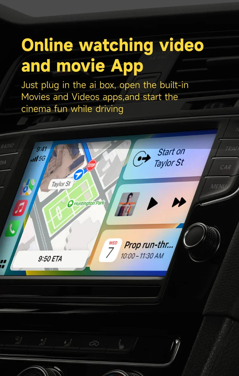 CarPlay Ai Box 8+128G Android 13 Wireless Carplay Android Auto QCM6125 8-Core CPU 4G LTE for VW Audi Kia Fiat