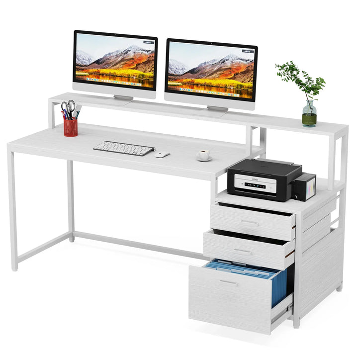 63-Inch Office Desk with Storage