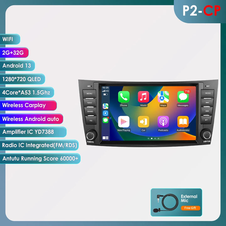 Hizpo 8" Car Radio Stereo For Benz E-Class W211 2002-2009 CLS-CLK-G-Class W463 W209 W219 GPS Navi AI Carplay Multimidia Player