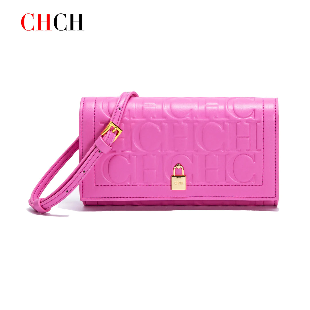 CHCH Women's Shoulder Bag 2024 Brand New Flip Letter Embossed Crossbody Bag