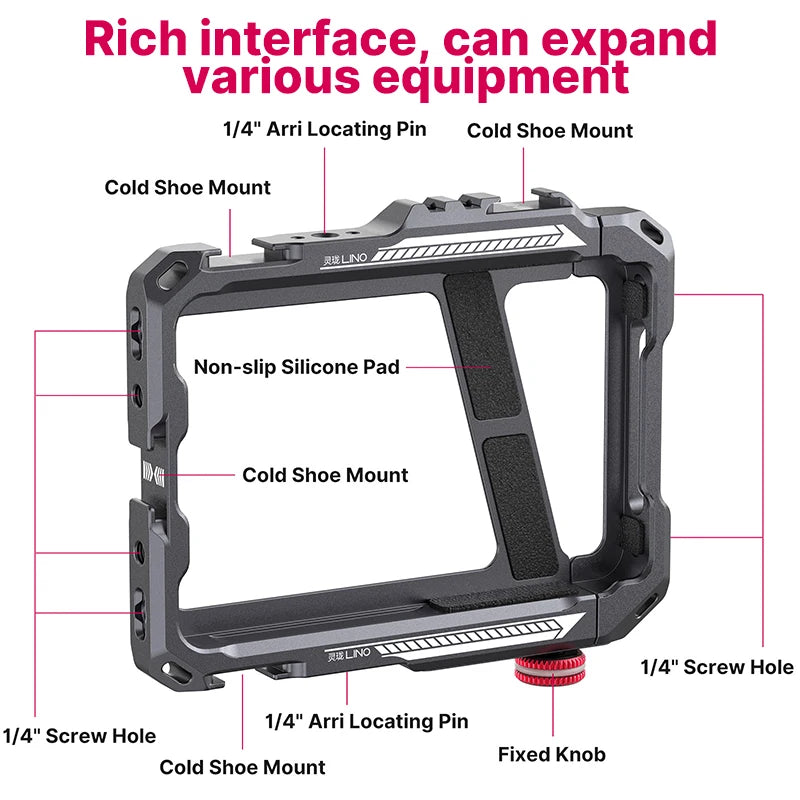 Ulanzi Lino Phone Cage Video Vlog Rig Handle For 5.4'' to 6.7'' iPhone X 11 12 13 14 Pro Max Android Phone Photography