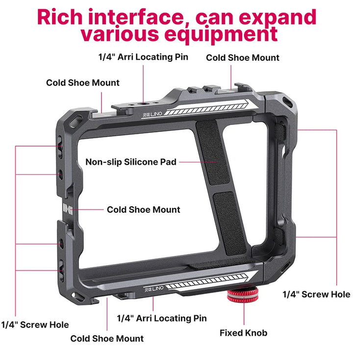 Ulanzi Lino Phone Cage Video Vlog Rig Handle For 5.4'' to 6.7'' iPhone X 11 12 13 14 Pro Max Android Phone Photography