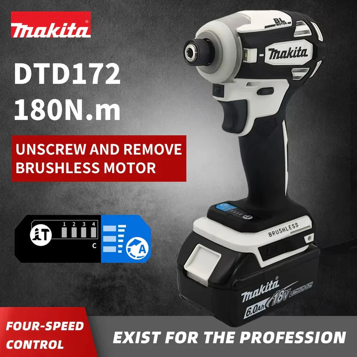 Makita DTD172 18V Cordless Impact Screwdriver Brushless Electric Impact Drill Rechargeable Wood/olt/T-Mode Power Tools