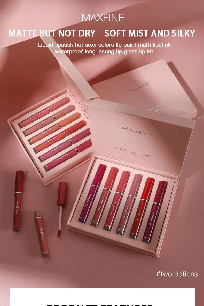 6-Color Waterproof Lip Gloss Set