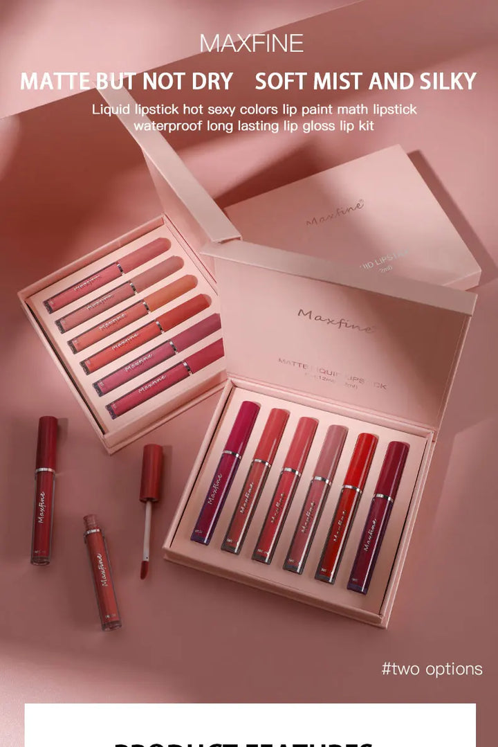 6-Color Waterproof Lip Gloss Set