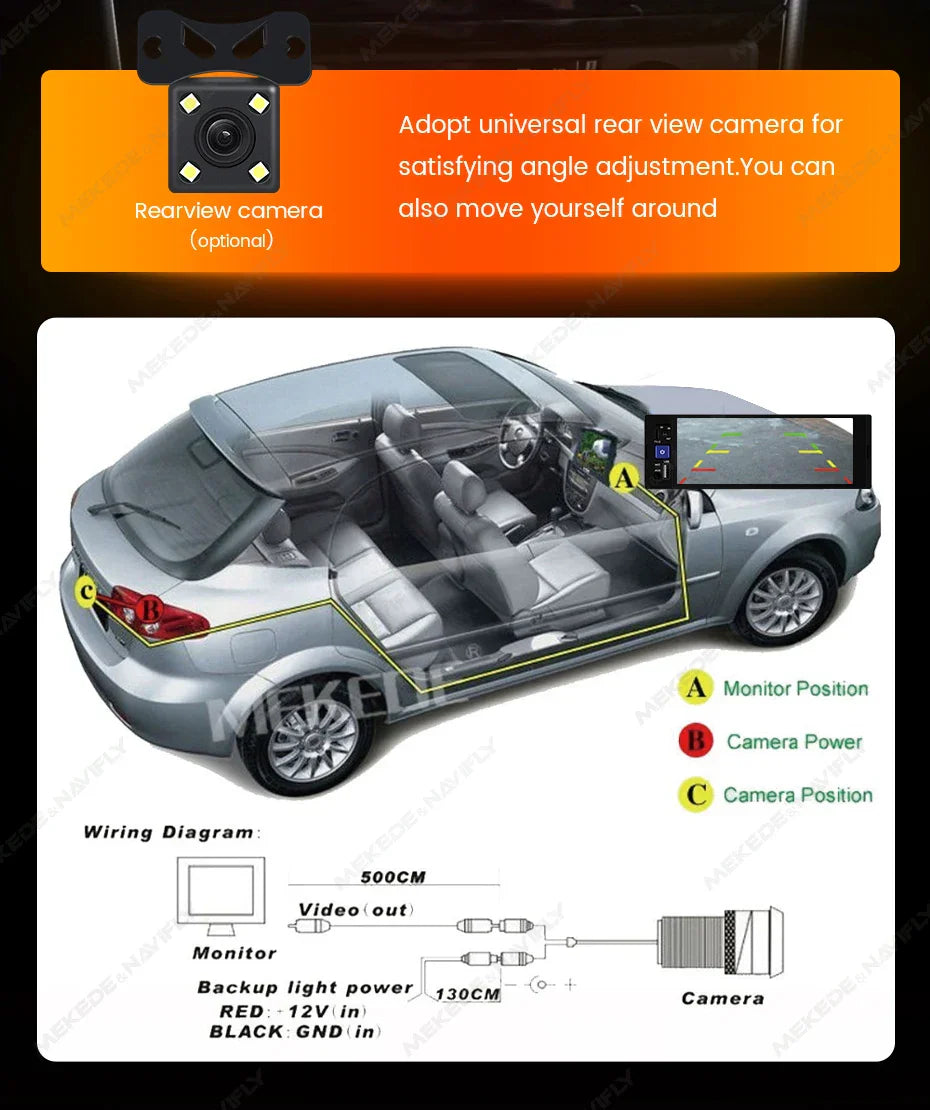 MEKEDE 6.86-inch 1din Universal Car Multimedia Smart Screen Wired Wireless Andriod Auto CarPlay Stereo FM Auto Radio BT USB TF