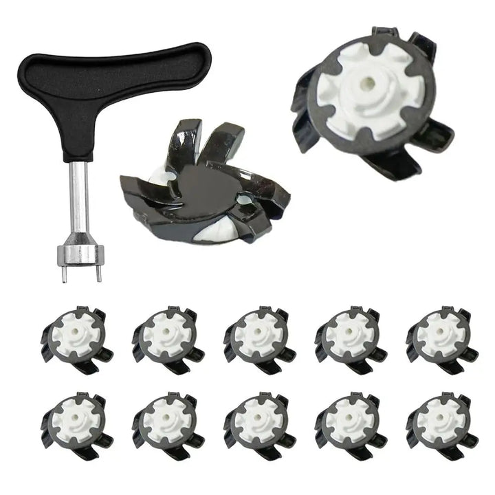 Spikes For Golf Shoes 12 Pieces Anti Slip Golf Shoe Spikes Golf Cleat Quick Twist Golf Spikes Golf Cleats Portable Wrench Screw